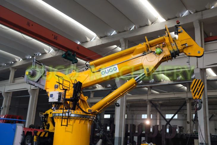OUCO 8T15M Electric Hydraulic Telescopic Boom Marine Crane